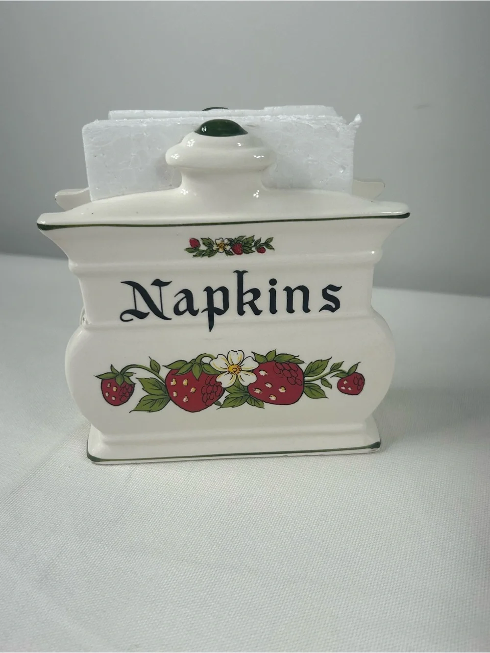 NOS Vtg 70s Wild Strawberries 5-Pc Table Set Ceramic Japan Kmart Cottagecore NIB